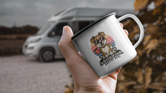 kaffee-tasse camping hund
