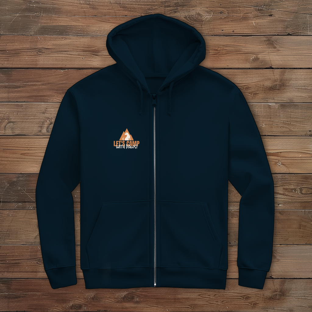 Unisex Zipper Hoodie – Let’s Camp with Paws | Für Camper, Hunde & Outdoor-Fans