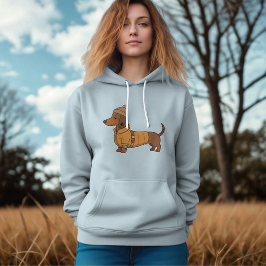 Unisex Hoodie mit Dackel Print für Hundeliebhaber / Outdoor