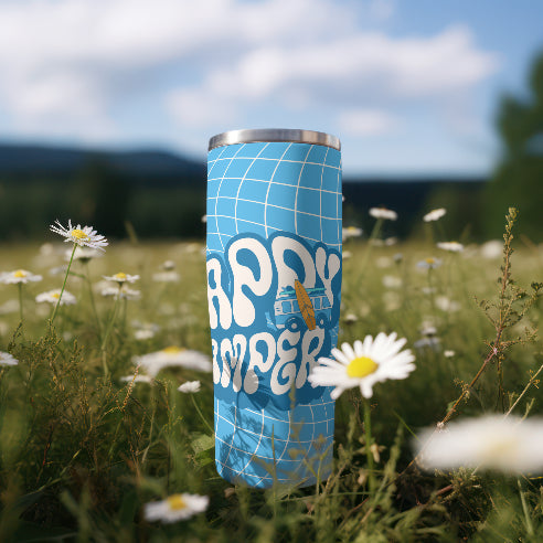 Edelstahlbecher Thermobecher "Happy Camper" für Camping Vanlife