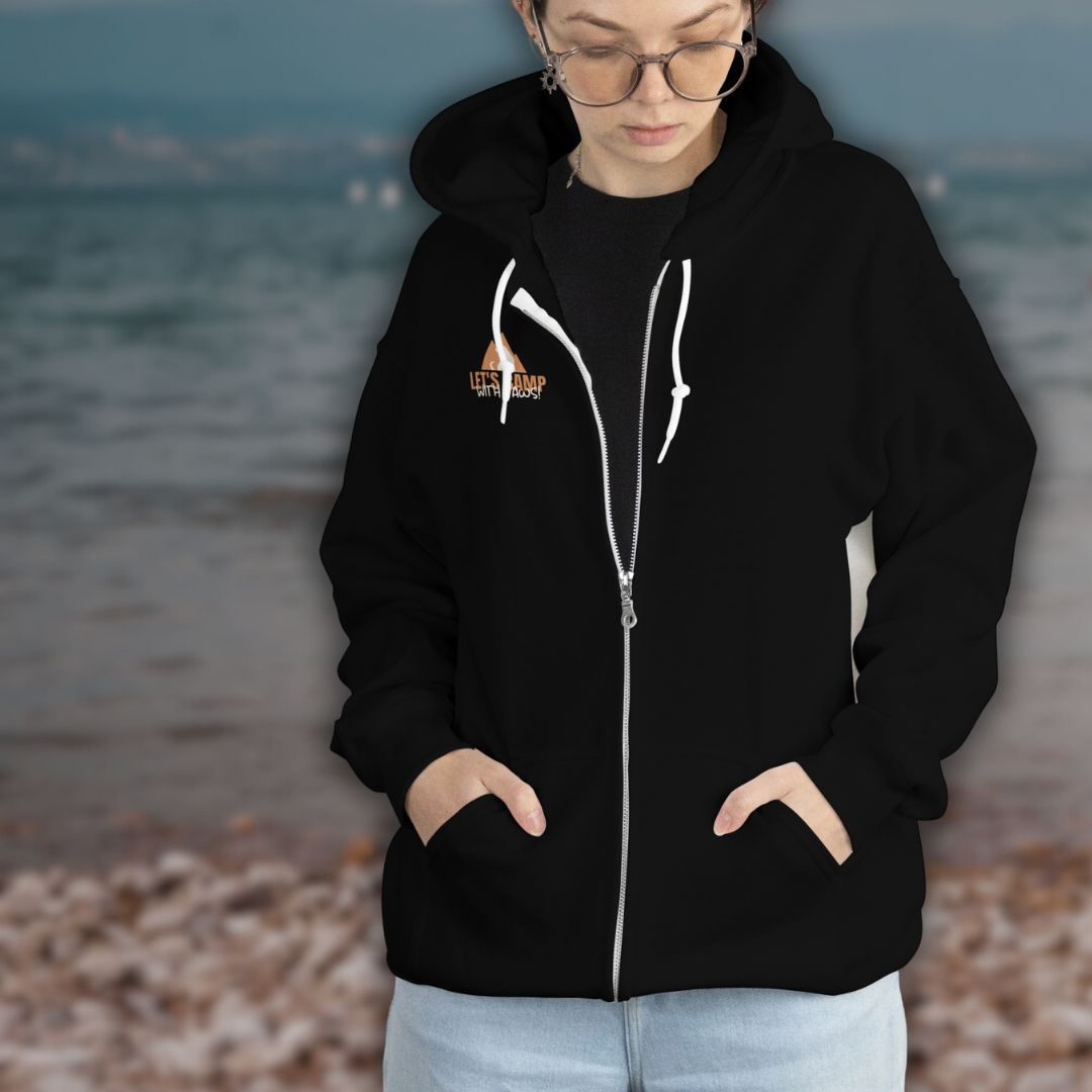 Unisex Zipper Hoodie – Let’s Camp with Paws | Für Camper, Hunde & Outdoor-Fans