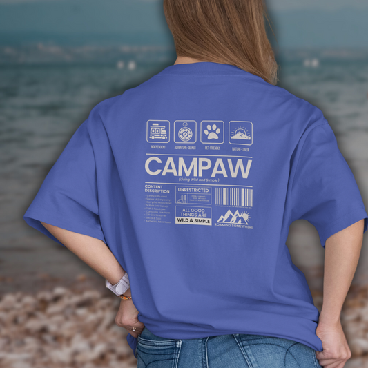 Heavy Unisex T-Shirt – Outdoor Shirt für Vanlife, Camping & Hundeliebe