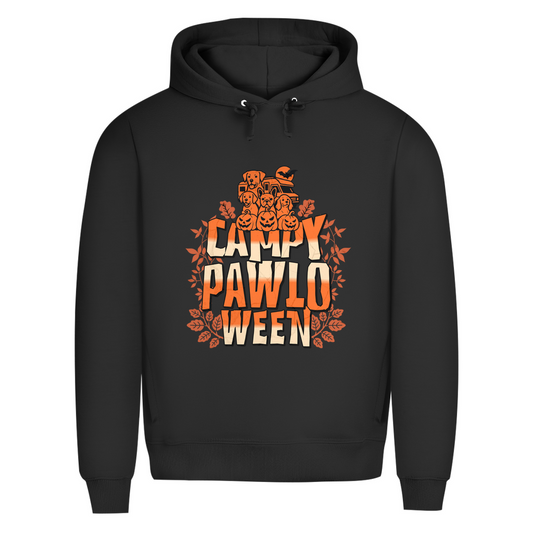 camper_pawloween_hoodie_black_outdoor Hoodie mit Print für Halloween