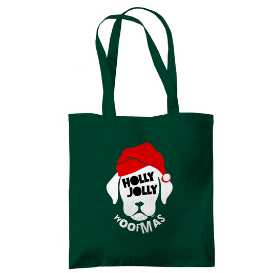 Stofftasche Holly Jolly Woofmas – Weihnachten mit Hund / Camping