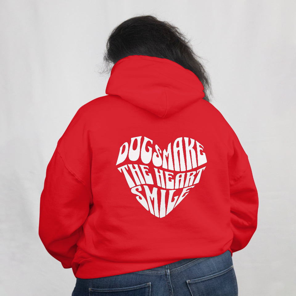 Unisex-Hoodie Dogs Make The Heart Smile – Herzprint für Camping, Outdoor