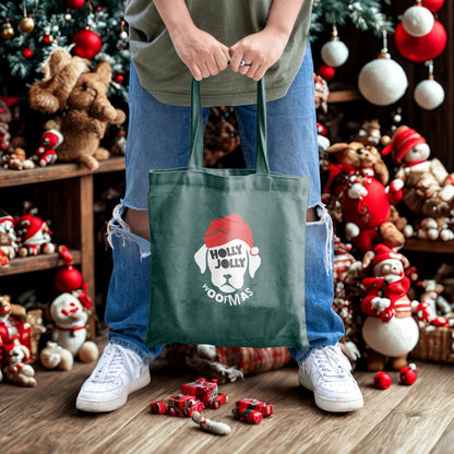 Stofftasche Holly Jolly Woofmas – Weihnachten mit Hund / Camping