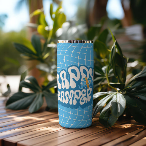 Edelstahlbecher Thermobecher "Happy Camper" für Camping Vanlife