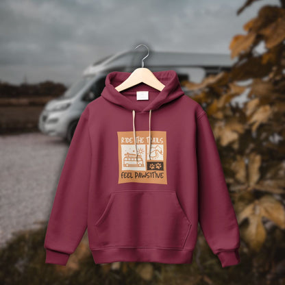 Unisex Hoodie „Ride the Trails – Feel Pawsitive“ | Camping Adventure Style