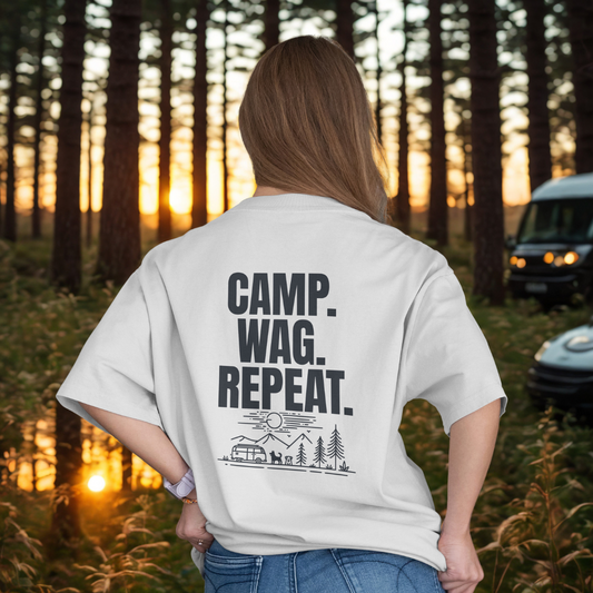 oversize shirt camping hund