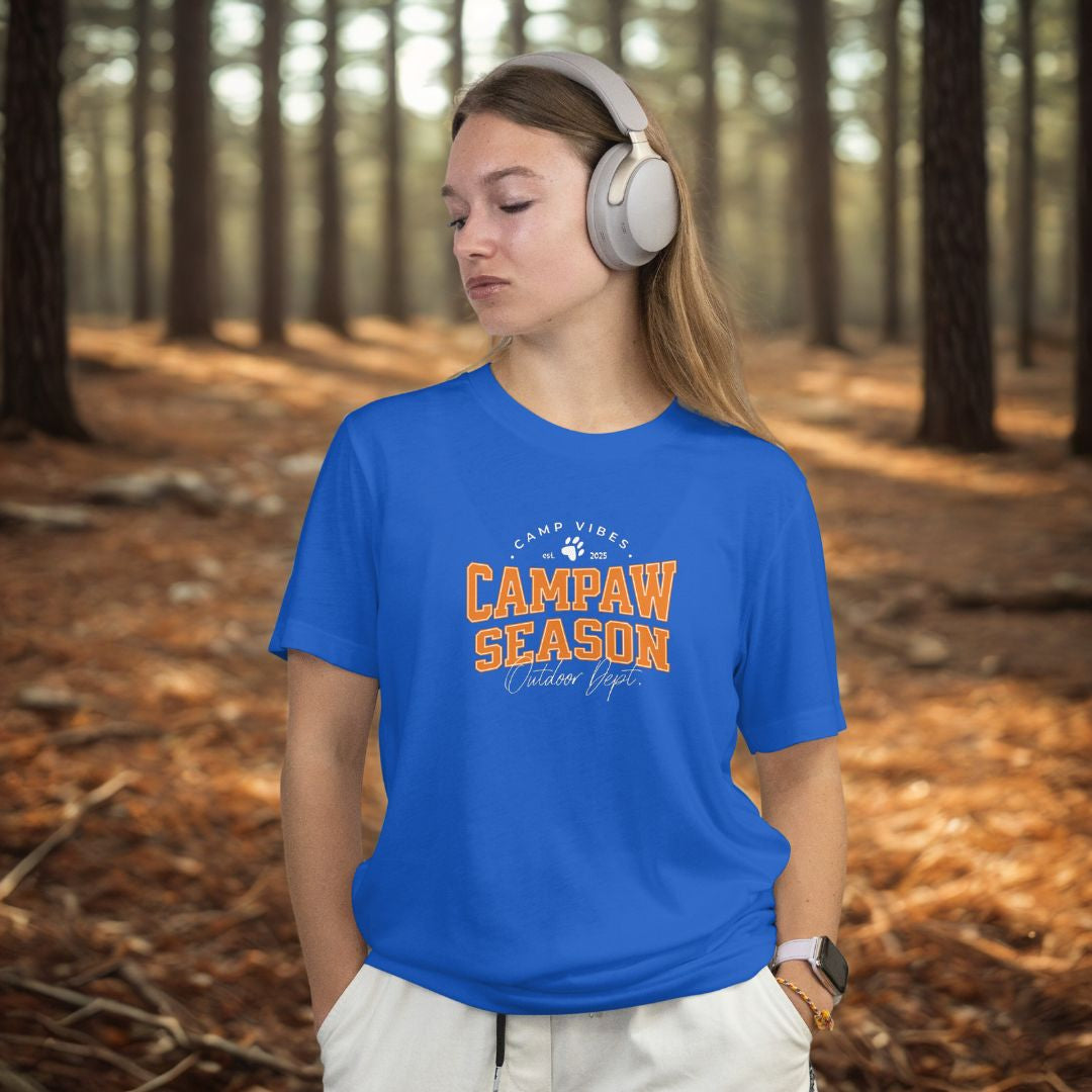 Unisex T-Shirt im College Stil – Outdoor Shirt Camping, Vanlife & Hund