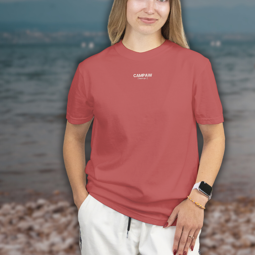 Heavy Unisex T-Shirt – Outdoor Shirt für Vanlife, Camping & Hundeliebe