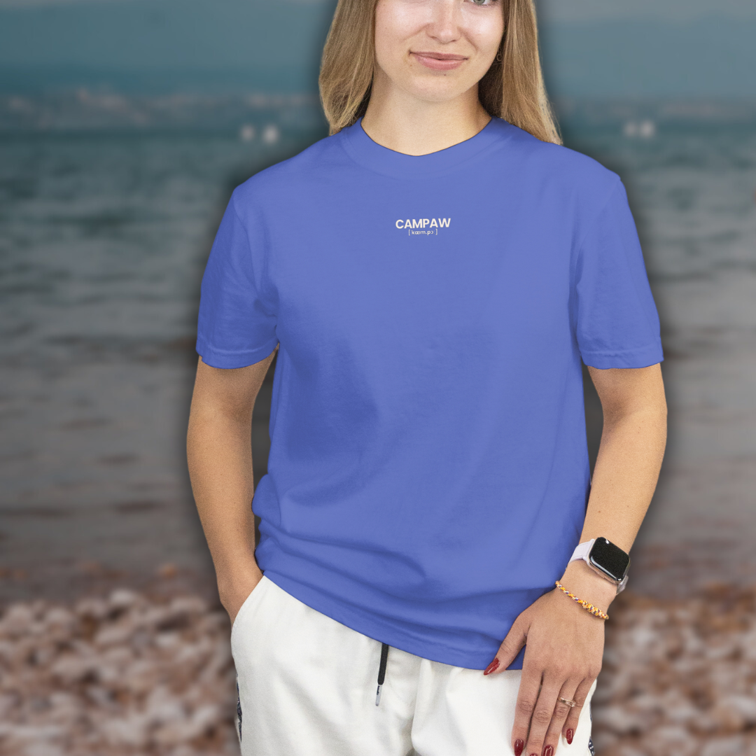 Heavy Unisex T-Shirt – Outdoor Shirt für Vanlife, Camping & Hundeliebe
