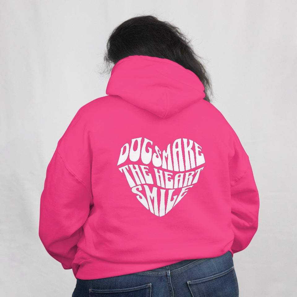 Unisex-Hoodie Dogs Make The Heart Smile – Herzprint für Camping, Outdoor
