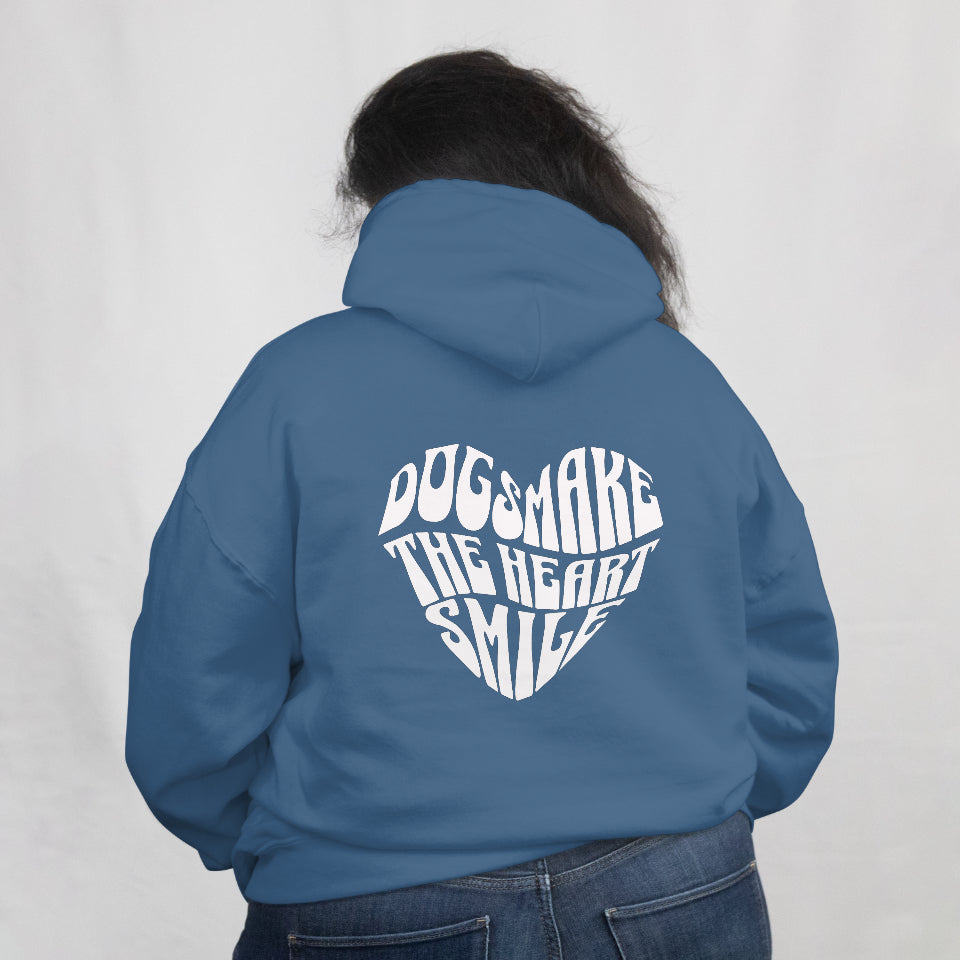Unisex-Hoodie Dogs Make The Heart Smile – Herzprint für Camping, Outdoor