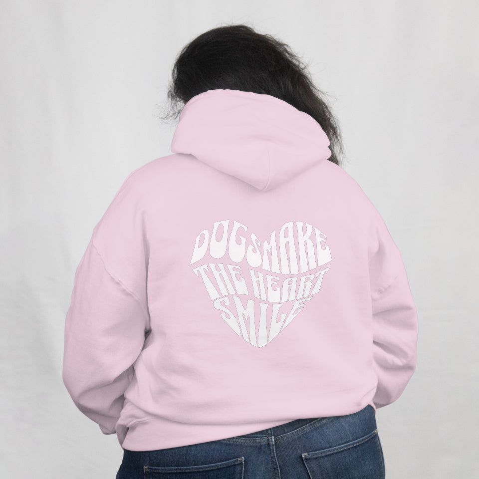 Unisex-Hoodie Dogs Make The Heart Smile – Herzprint für Camping, Outdoor
