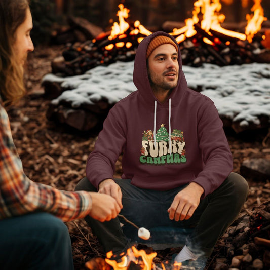 Furry Campmas Hoodie – Weihnachts-Hoodie für Camping & Hundeliebhaber