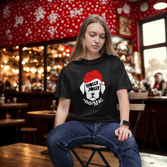 Holly Jolly Woofmas Bio T-Shirt – Weihnachts-Shirt für Hundeliebhaber & Camper